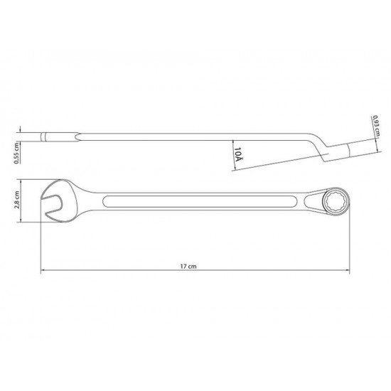CHAVE COMBINADA COM PESCOCO 12MM FORJADA EM ACO ESPECIAL CROMADA BOCAS USINADAS TRAMONTINA