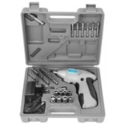 PARAFUSADEIRA 1 4 PARA USO DOMESTICO A BATERIA NI-CD 3.6 V COM MALETA E 46 PECAS TRAMONTINA