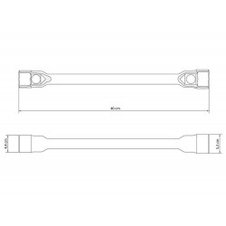 CHAVE DE RODA 38X21MM CORPO FORJADO EM ACO ESPECIAL CROMADO COM FURO PARA MANIPULO TRAMONTINA