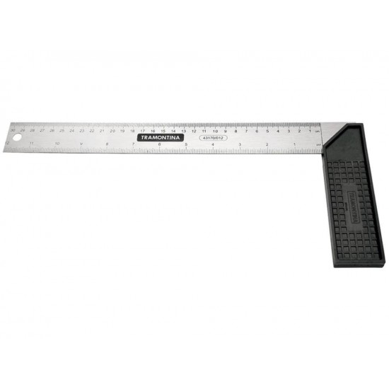 ESQUADRO 25CM CORPO EM ACO ESPECIAL TEMPERADO E POLIDO CABO INJETADO TRAMONTINA