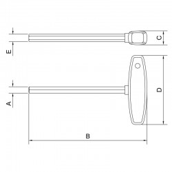 CHAVE CABO T  HEXAGONAL 5X160MM TRAMONTINA