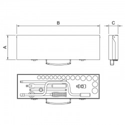 MALETA COM SOQUETES E ACESSORIOS MILIMETROS - 21 PECAS TRAMONTINA