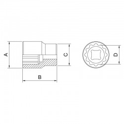 SOQUETE ESTRIADO 1/2 27MM TRAMONTINA