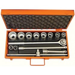 MALETA COM SOQUETES ESTRIADOS E ACESSORIOS 3 4 14 PECAS - MILIMETROS TRAMONTINA