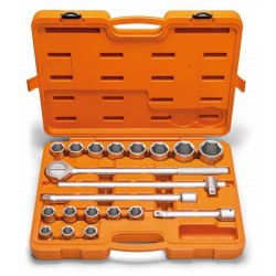 MALETA COM SOQUETES SEXTAVADOS E ACESSORIOS 3 4 20 PECAS - MILIMETROS TRAMONTINA