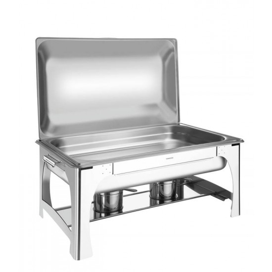 RECHAUD RETANGULAR EM ACO INOX BANHO MARIA TAMPA REMOVIVEL COM FOGAREIRO CUBA 1 1 9 L TRAMONTINA