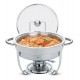 RECHAUD REDONDO EM ACO INOX BANHO MARIA COM SUPORTE PARA TAMPA E FOGAREIRO 4.3 L TRAMONTINA