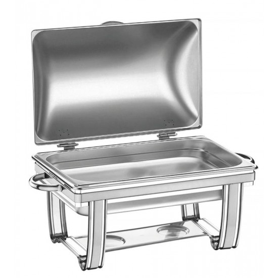 RECHAUD RETANGULAR EM ACO INOX BANHO MARIA TAMPA BASCULANTE CUBA 1 1 9 L TRAMONTINA