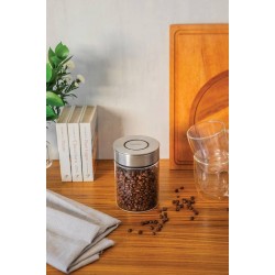 POTE DE VIDRO PUREZZA COM TAMPA DE ACO INOX 10 CM 0.7 L TRAMONTINA