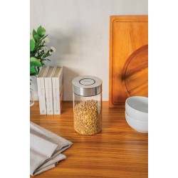 POTE DE VIDRO PUREZZA COM TAMPA DE ACO INOX 10 CM 1 L TRAMONTINA