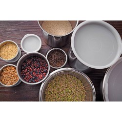 POTE CUCINA EM ACO INOX PARA MANTIMENTOS COM TAMPA PLASTICA 12 CM 1.5 L TRAMONTINA