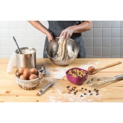 POTE CUCINA EM ACO INOX PARA MANTIMENTOS COM TAMPA PLASTICA 14 CM 2.3 L TRAMONTINA