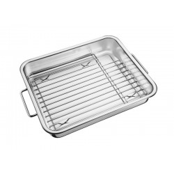 ASSADEIRA SERVICE EM ACO INOX COM GRELHA 39 X 33 CM TRAMONTINA
