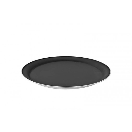 BANDEJA SERVICE EM ACO INOX REDONDA COM REVESTIMENTO INTERNO ANTIDERRAPANTE 40 CM TRAMONTINA