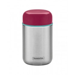POTE TERMICO EM ACO INOX COM TAMPA ROSA 8,8 CM 400 ML TRAMONTINA