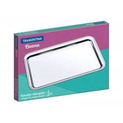 BANDEJA RETANGULAR BUENA EM ACO INOX 49X33 CM TRAMONTINA