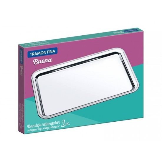 BANDEJA RETANGULAR BUENA EM ACO INOX 49X33 CM TRAMONTINA