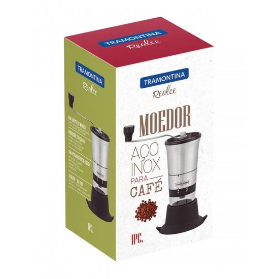 MOEDOR PARA CAFE REALCE EM ACO INOX COM COPO DE ACRILICO TRAMONTINA