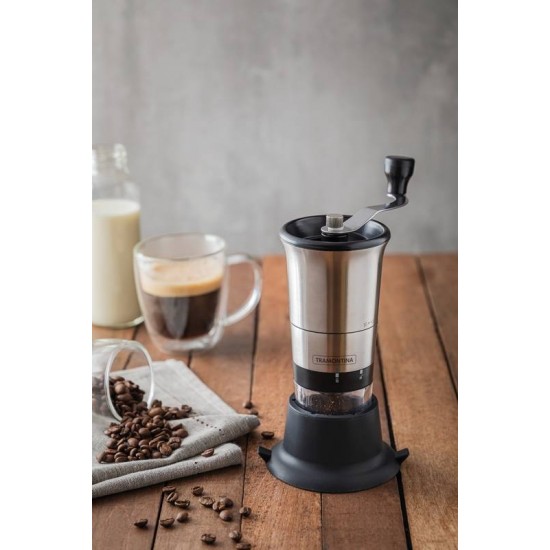 MOEDOR PARA CAFE REALCE EM ACO INOX COM COPO DE ACRILICO TRAMONTINA