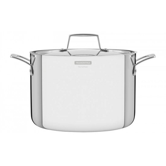 CALDEIRAO GRANO EM ACO INOX CORPO TRIPLO COM TAMPA E ALCAS 24 CM 7.7 L TRAMONTINA