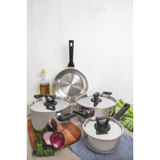 FRIGIDEIRA BRAVA BAQUELITE EM AÇO INOX FUNDO TRIPLO CABO DE BAQUELITE 20CM 1.3 L TRAMONTINA
