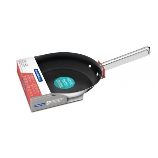 FRIGIDEIRA VENTURA EM ACO INOX COM REVESTIMENTO INTERNO ANTIADERENTE 24 CM 2.1 L TRAMONTINA
