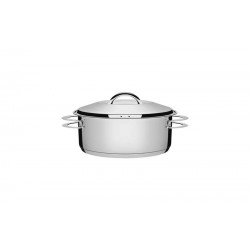 CACAROLA RASA SOLAR EM ACO INOX FUNDO TRIPLO COM TAMPA E ALCAS 16 CM 1.4 L TRAMONTINA