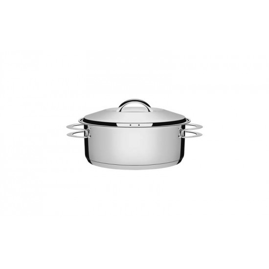 CACAROLA RASA SOLAR EM ACO INOX FUNDO TRIPLO COM TAMPA E ALCAS 16 CM 1.4 L TRAMONTINA