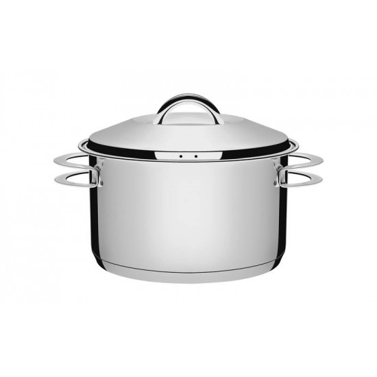 CACAROLA SOLAR FUNDA EM ACO INOX FUNDO TRIPLO COM TAMPA E ALCAS 24 CM 6.1 L TRAMONTINA