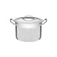 CALDEIRAO PROFESSIONAL EM ACO INOX FUNDO TRIPLO TAMPA PLANA DETALHE SATINADO 20 CM 4.6 L TRAMONTINA
