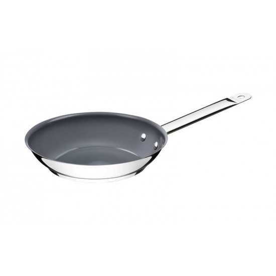 FRIGIDEIRA RASA PROFESSIONAL EM ACO INOX FUNDO TRIPLO E EM CERAMICA GRAFITE 20 CM 1.3 L TRAMONTINA