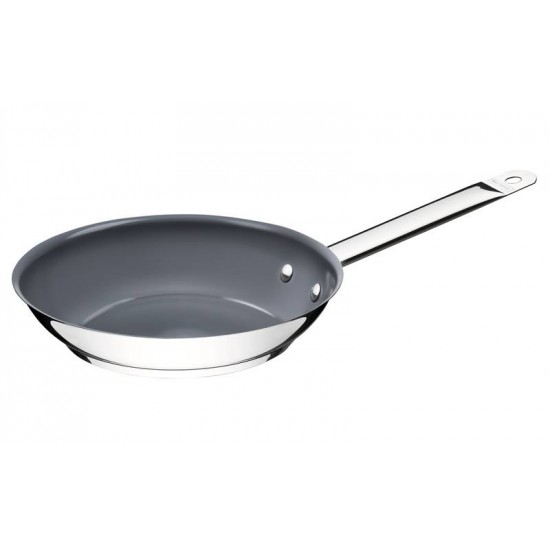 FRIGIDEIRA RASA PROFESSIONAL EM ACO INOX FUNDO TRIPLO E EM CERAMICA GRAFITE 30 CM 2.9 L TRAMONTINA