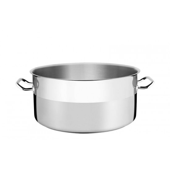 CACAROLA RASA PROFESSIONAL EM ACO INOX COM FUNDO TRIPLO SEM TAMPA 40 CM 23 L TRAMONTINA