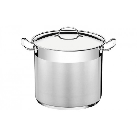 CALDEIRAO PROFESSIONAL EM ACO INOX FUNDO TRIPLO COM TAMPA E ALCAS 28 CM 15.7 L TRAMONTINA