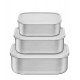 JOGO DE POTES FREEZINOX QUADRADOS EM ACO INOX COM TAMPA PLASTICA 3 PECAS TRAMONTINA