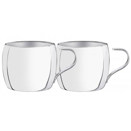 CONJUNTO DE XICARAS INOX PARA CHA E CAPUCCINO ACABAMENTO BRILHO 2 PECAS TRAMONTINA