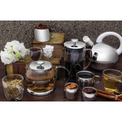 CONJUNTO DE XICARAS INOX PARA CHA E CAPUCCINO ACABAMENTO BRILHO 2 PECAS TRAMONTINA