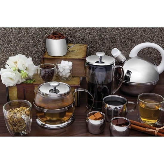 CONJUNTO DE XICARAS INOX PARA CHA E CAPUCCINO ACABAMENTO BRILHO 2 PECAS TRAMONTINA