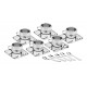 KIT PARA CAFE EM ACO INOX ACABAMENTO BRILHO COM XICARA PIRES QUADRADO E COLHER 18 PECAS TRAMONTINA