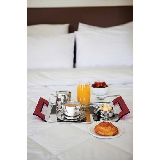 KIT PARA CHA E CAPUCCINO EM ACO INOX ACABAMENTO BRILHO COM XICARA PIRES E COLHER 18 PECAS TRAMONTINA