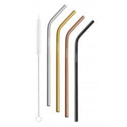 JOGO DE CANUDOS COLORIDOS EM ACO INOX COM ESCOVA 5 PECAS TRAMONTINA