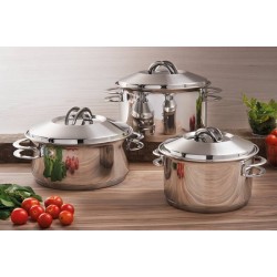 JOGO DE PANELAS SOLAR EM ACO INOX COM FUNDO TRIPLO 3 PECAS TRAMONTINA