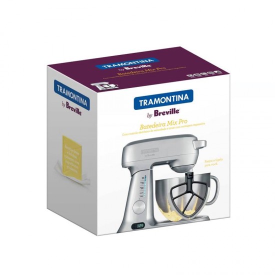 BATEDEIRA PLANETÁRIA TRAMONTINA BY BREVILLE MIX PRO EM ALUMÍNIO FUNDIDO 840W TIGELA INOX 4.7L