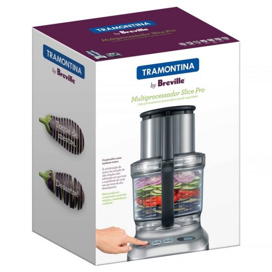 PROCESSADOR TRAMONTINA BY BREVILLE SLIPE PRO INOX 1200W TIGELA 3.7 LITROS