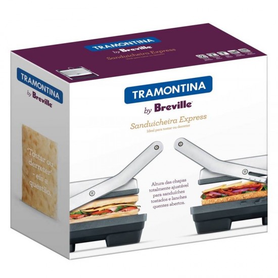 SANDUICHEIRA TRAMONTINA BY BREVILLE EXPRESS EM AÇO INOX