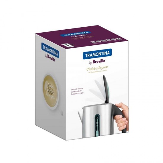 CHALEIRA ELÉTRICA TRAMONTINA BY BREVILLE EXPRESS AÇO INOX 1.7 LITROS PRATA