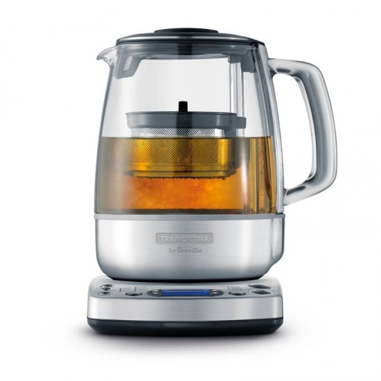 BULE ELÉTRICO TRAMONTINA BY BREVILLE GOURMET TEA JARRA VIDRO 1,5 LITROS PRATA