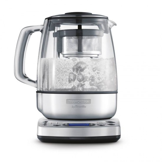 BULE ELÉTRICO TRAMONTINA BY BREVILLE GOURMET TEA JARRA VIDRO 1,5 LITROS PRATA