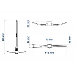 PICARETA METALICA ESTREITA TAMANHO 5 CABO DE MADEIRA DE 90 CM TRAMONTINA
