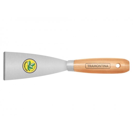 ESPATULA METALICA RIGIDA 6 CM COM CABO DE MADEIRA TRAMONTINA